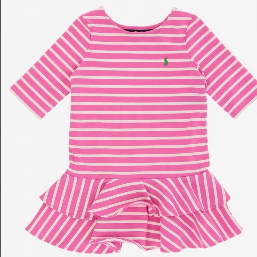 Polo by Ralph Lauren Pink and White Striped Top